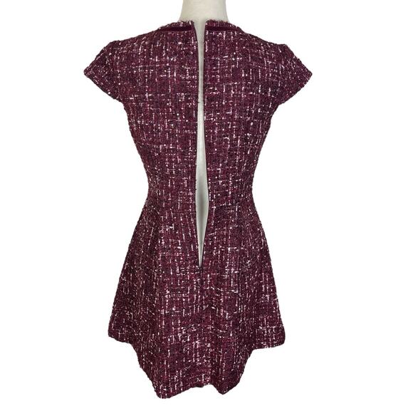 Gal Meets Glam Nell Boucle Dreams Tweed Fit Flare Dress Short Sleeves Size 4 - Picture 8 of 10